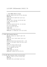 노인간호학 치매 (Dementia) 간호진단 , 사정, 중재 7개