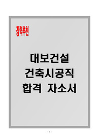 [A+] 대보건설 건축시공직 합격자소서