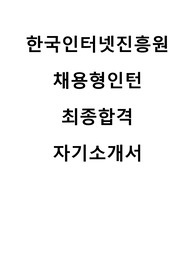 한국인터넷진흥원 최종합격 자기소개서