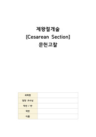 A+!! 여성간호학 제왕절개(Cesarean Section) 문헌고찰 자료입니다!