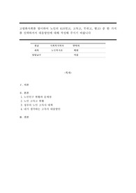 고령화사회를 맞이하여 노인의 4고(빈고, 고독고, 무위고, 병고) 중 한 가지를 선택하셔서 대응방안에 대해 작성해 주시기 바랍니다