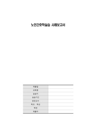 노인간호학실습_사례보고서(요양원실습)