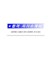 서울특별시 50플러스재단 일반행정 자기소개서