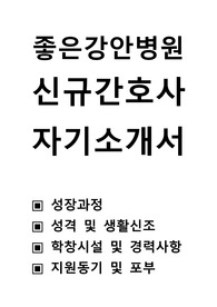 좋은 강안병원 신규간호사 자기소개서, 좋은 강안 병원 신규 간호사 자소서