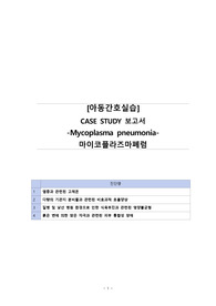 A+ 마이코플라즈마 페렴 case study 간호과정 4개 (고체온, 비효과적 호흡양상, 영양불균형, 피부통합성장애)