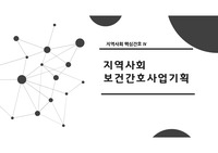 지역사회간호학 보건간호 사업기획 PPT
