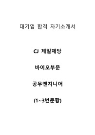 (합격자소서) CJ제일제당_바이오부문_공무엔지니어