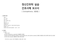정신간호학 조현병 간호진단 A+