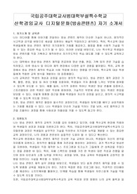 국립공주대학교사범대학부설특수학교 산학겸임교사 디지털문화(방송콘텐츠) 자기 소개서