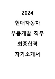 2024 현대자동차 부품개발 직무 합격 자기소개서