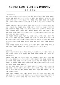 중고등학교 소규모 실내악 지도강사(피아노) 자기 소개서
