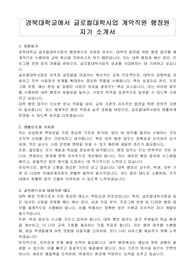 경북대학교에서 글로컬대학사업 계약직원 행정원 자기 소개서