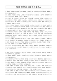 2025 11번가 HR 자기소개서