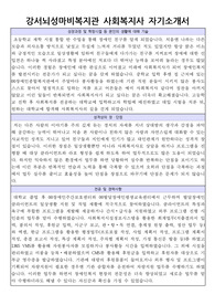 강서뇌성마비복지관 사회복지사 합격 자기소개서