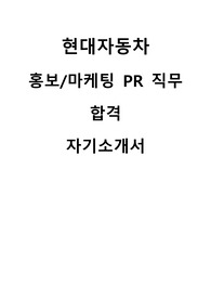 현대자동차 홍보/마케팅 PR 직무 합격 자기소개서