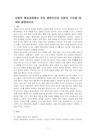 모발의 형성과정에서 주요 생성조건과 모발의 구조에 대하여 설명하시오.