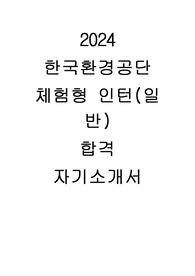 2024 하반기 한국환경공단 체험형 인턴 합격 자기소개서