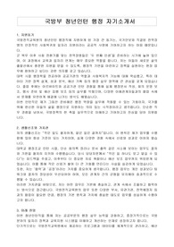 국방부 청년인턴 행정 자기소개서
