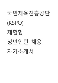 국민체육진흥공단 체험형 청년인턴 자기소개서
