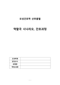 모성간호학 산후출혈 시나리오 및 간호과정 2개(간호진단 2개_급성통증, 불안)