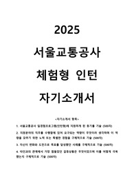2025 서울교통공사 체험형 인턴 자기소개서