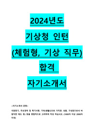 2024년도 기상청 기상 직무 인턴 합격 자기소개서