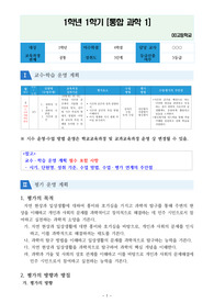 통합 과학1 평가계획서 작성 예시