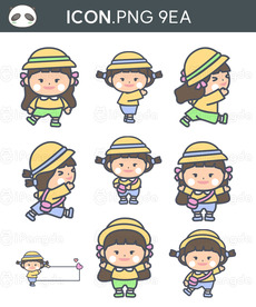 51 유치원생 어린이집 어린이날 여자아이 일러스트 아이콘 by,아기팡다