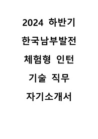 2024 하반기 한국남부발전 체험형 청년인턴 기술 직무 자기소개서