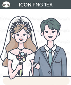 59 신랑신부 결혼 일러스트 아이콘 by 아기팡다