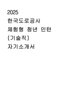 2025 힌국도로공사 체험형 청년 인턴 기술직 자기소개서