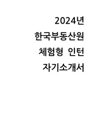 2024년 한국부동산원 체험형 인턴 합격 자기소개서