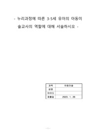 누리과정에 따른 3-5세 유아의 아동미술교사의 역할에 대해 서술하시오