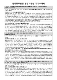 한국중부발전 발전기술원 자기소개서 및 면접(31개)