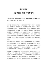 2025 울산대학교 행정직원 채용 자기소개서