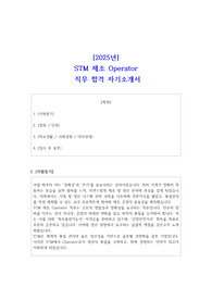 [2025년] STM 제조 Operator  직무 합격 자기소개서