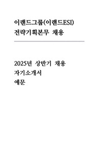 이랜드그룹(이랜드ESI) 전략기획본무 채용 자기소개서