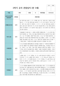 평가제 관찰일지- 만 5세 20명 2학기 유아 관찰일지