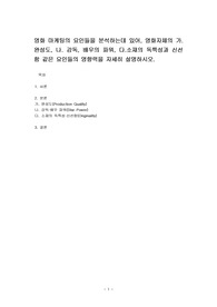 영화 마케팅의 요인들을 분석하는데 있어, 영화자체의 가.완성도, 나. 감독, 배우의 파워, 다.소재의 독특성과 신선함 같은 요인들의 영향력을 자세히 설명하시오.