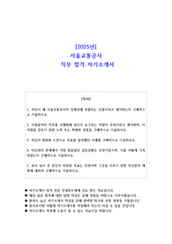 2025년 서울교통공사 직무 합격 자기소개서