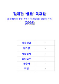 정대건 &#039;급류&#039; 독서 감상문(독후감)-책을 읽은 후 내용 요약 보다는 소감 및 감상에 대한 내용이 주가 됨