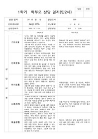 부모상담일지 - 만 2세 10명 1학기 구체적이고 자세한 상담 내용