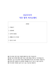 응급구조사 직무 합격 자기소개서