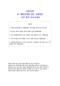2025년 E1 채용연계형 인턴 국내영업 직무 합격 자소서