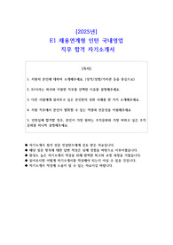 2025년 E1 채용연계형 인턴 국내영업 직무 합격 자기소개서