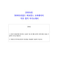 2025년 SK머티리얼즈 퍼포먼스 오퍼레이터 직무 합격 자소서