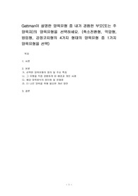 Gattman이 설명한 양육유형 중 내가 경험한 부모(또는 주양육자)의 양육유형을 선택하세요.