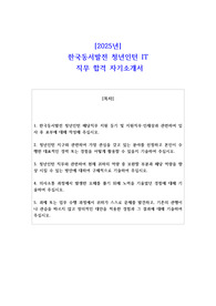 2025년 한국동서발전 청년인턴 IT 직무 합격 자소서