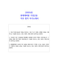 2025년 현대캐피탈 기업금융 직무 합격 자기소개서