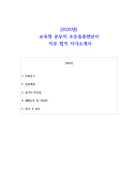 2025년 교육청 공무직 초등돌봄전담사 직무 합격 자소서